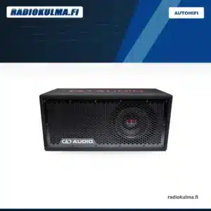 Alt-teksti: DD Audio LE-208.1a 8 tuuman koteloitu subwoofer suoraan edestä kuvattuna.