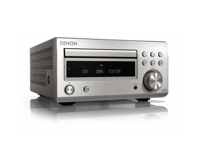 el rcd m41 e2 sp right 1 Denon RCD-M41 Mikro Viritinvahvistin CD:llä, Bluetoothilla ja FM radiolla Useita palkintoja voittaneen RCD-M40:n seuraaja RCD-M41 tarjoaa käyttäjilleen parempaa ääntä, tyylikkäämmän ulkonäön ja monipuolisemmin toimintoja. Bluetooth helpottaa entisestään laitteen käyttöä, ja erillisen Bluetooth-kytkimen ansiosta äänenlaatu ei kärsi, kun käytetään jotain muuta äänilähdettä. RCD-M41 vahvistimessa on CD-koneiston ja FM/AM-virittimen lisäksi kaksi optista tuloa, joten voit kytkeä siihen television, digiboksin tai muun digitaalisen laitteen, joka ansaitsee paremman äänen. Lisäämällä SC-M41 kaiuttimet rakennat täyden D-M41 mikrosarjan upealla hifiäänellä.