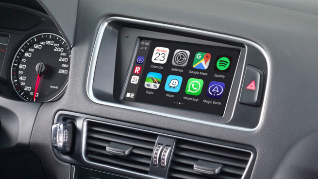 Alpine Audi Q5 High Resolution Touch Screen X703D 1 Alpine X703D Audi -soitin A4, A5, Q5 Navigointi TomTom kartoilla ja 3v. ilmaisilla päivityksillä Apple CarPlay Android Auto 7″ kosketusnäyttö Bluetooth, USB, AuxIn, HDMI In / Out, ym.ym.HUOMIO: X703D soittimen asentaminen EI onnistu kotikonstein, joten soittimen asennuttamiseen suosittelemme käyttämään ammattitaitoista asentamoa. Yhteensopiva: Audi A5 2007-2016 (Chorus, Concert, Symphony) Ei autoihin, joissa Audi MMI Navigation tai Navigation plus Audi A4 2007-2015 (Chorus, Concert, Symphony) Ei autoihin, joissa Audi MMI Navigation tai Navigation plus HUOMIO: Audi A4 ja Audi A5 vaativat aina G-KTX-A4L asennussarjan, joka myydään erikseen. Audi Q5 2009-2015 (Chorus, Concert, Symphony) Ei autoihin, joissa Audi MMI Navigation tai Navigation plus HUOMIO: Audi Q5 vaatii aina G-KTX-Q5L asennussarjan, joka myydään erikseen.