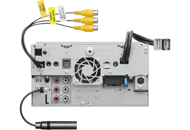 Kenwood 8021DABS multimediasoitin 5 Kenwood DMX8021DABS WIFI DSP Bluetooth 7” multimediasoitin 7″ Digitaalinen multimedia-vastaanotin jossa WiFi, Bluetooth & Langaton Android Auto / Apple Carplay. 2 puhelimen yhtäaikainen toiminto, kuten työpuhelin ja siviilipuhelin 3x RCA  korkeajännitteisellä  linjalähdöllä (5V) 3x kamera sisääntulo