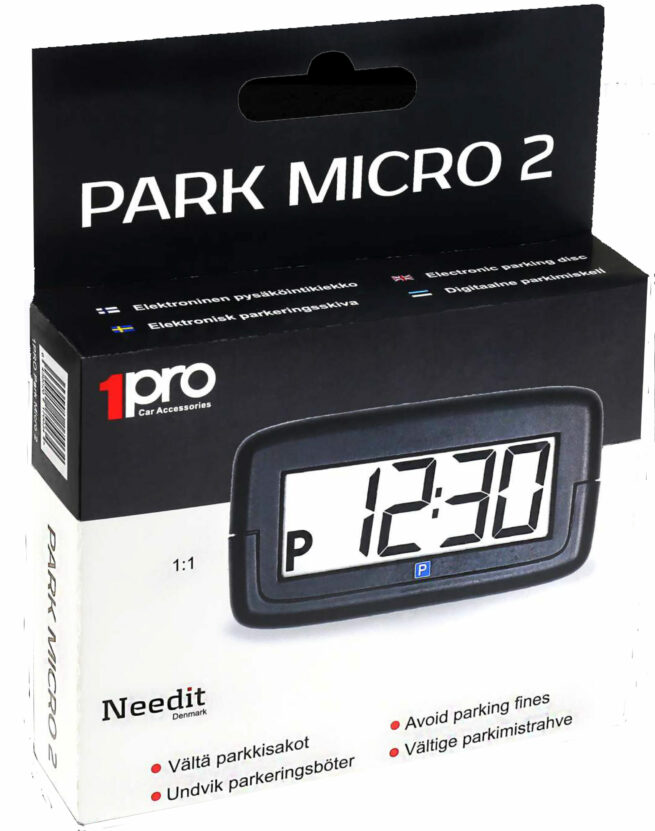 Park Micro 2 1 scaled Park Micro 2 elektroninen parkkikiekko Uusi, edullinen ja pienikokoinen. Uusi vaaleataustainen ja selkeä näyttö Maakohtaiset 0-, 15- ja 30-minuutin pysäköintiajan siirtymän asetusaika Automaattisen kesä- ja talviajan poisohjelmointi jos EU:n kesäaika poistuu Kalenteri jopa vuoteen 2060 saakka 2 vuoden takuu