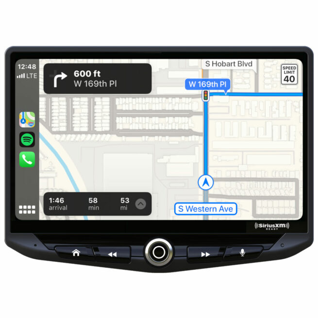 Stinger heigh 10 UN1810 AndroidAutoMaps 12 Stinger HEIGH10 10" multimediasoitin Stingerin 10″ näytöllä oleva multimediasoitin. Apple CarPlay Android Auto Bluetooth RDS- ja DAB virittimet Neljän kameran sisääntulot Optinen lähtö