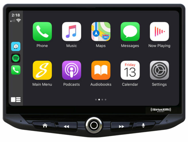 Stinger heigh 10 UN1810 AndroidAutoMaps 13 Stinger HEIGH10 10" multimediasoitin Stingerin 10″ näytöllä oleva multimediasoitin. Apple CarPlay Android Auto Bluetooth RDS- ja DAB virittimet Neljän kameran sisääntulot Optinen lähtö