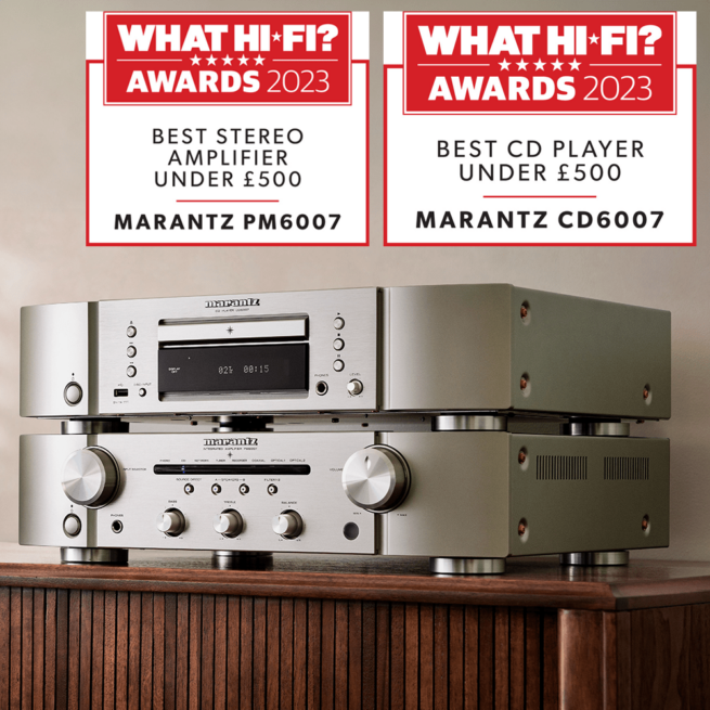 pm6007 and cd6007 what hifi best Loistava HiFi Combo setti: Palkittu Marantz 6000-sarjan stereovahvistin ja cd soitin Parhaat stereolaitteet yhtenä loistavana pakettina! What HiFi palkitsi PM6007 stereovahvistimen ja CD6007 cd soittimen vuoden 2023 parhaina audiotuotteina omassa hinta -ja laatukategorioissaan. Sijoita nyt palkittuun laatuhifiin ja nauti musiikista sen aidoimmassa muodossa. Uppoudu nostalgiseen äänimaailmaan Marantz PM6007 stereovahvistimen ja CD6007 CD-soittimen yhdistelmällä. Kaupan päälle laadukas Oehlbach Ice Blue rca välikaapeli cd soittimen ja vahvistimen väliin (arvo 34,90€)