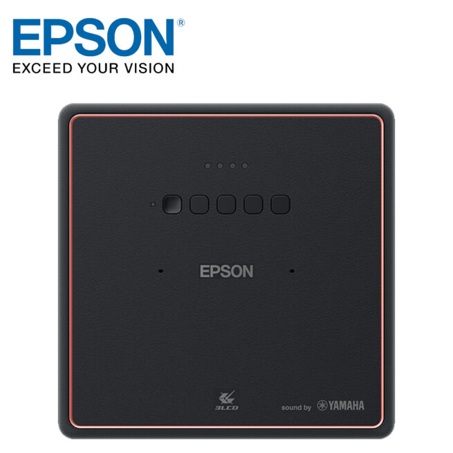 Epson EF 12 1 Epson EF-12 3LCD Full HD -kannettava laserprojektori Suurenna viihdesisältösi missä ja milloin tahansa tällä tyylikkäällä, uuteen EpiqVision Mini -sarjaan kuuluvalla pienikokoisella laserprojektorilla, jossa on Android TV™ ja Yamahan tarjoama äänimaailma. Muotoilultaan tyylikäs ja hienostunut projektori pitää sisällään vaikuttavia ominaisuuksia. Laite on helppo siirtää huoneesta toiseen, ja se heijastaa lähes välittömästi ja mihin suuntaan tahansa. Älykkäiden ratkaisujen ja Yamahan äänimaailman ansiosta se on täydellinen ratkaisu. Epsonin 3LCD-tekniikan ansiosta kuvat ovat kirkkaampia ja eloisampia.      