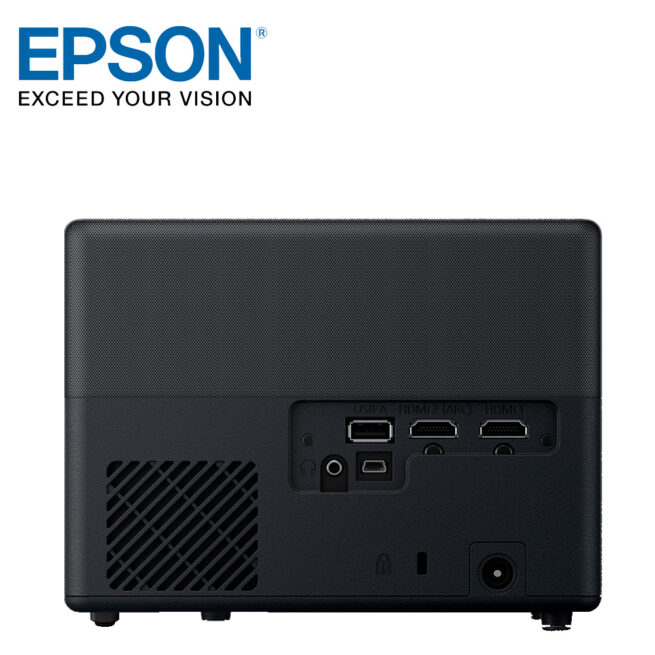 Epson EF 12 2 Epson EF-12 3LCD Full HD -kannettava laserprojektori Suurenna viihdesisältösi missä ja milloin tahansa tällä tyylikkäällä, uuteen EpiqVision Mini -sarjaan kuuluvalla pienikokoisella laserprojektorilla, jossa on Android TV™ ja Yamahan tarjoama äänimaailma. Muotoilultaan tyylikäs ja hienostunut projektori pitää sisällään vaikuttavia ominaisuuksia. Laite on helppo siirtää huoneesta toiseen, ja se heijastaa lähes välittömästi ja mihin suuntaan tahansa. Älykkäiden ratkaisujen ja Yamahan äänimaailman ansiosta se on täydellinen ratkaisu. Epsonin 3LCD-tekniikan ansiosta kuvat ovat kirkkaampia ja eloisampia.      