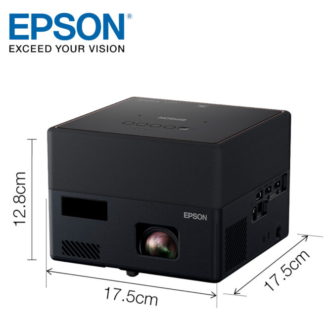 Epson EF 12 4 Epson EF-12 3LCD Full HD -kannettava laserprojektori Suurenna viihdesisältösi missä ja milloin tahansa tällä tyylikkäällä, uuteen EpiqVision Mini -sarjaan kuuluvalla pienikokoisella laserprojektorilla, jossa on Android TV™ ja Yamahan tarjoama äänimaailma. Muotoilultaan tyylikäs ja hienostunut projektori pitää sisällään vaikuttavia ominaisuuksia. Laite on helppo siirtää huoneesta toiseen, ja se heijastaa lähes välittömästi ja mihin suuntaan tahansa. Älykkäiden ratkaisujen ja Yamahan äänimaailman ansiosta se on täydellinen ratkaisu. Epsonin 3LCD-tekniikan ansiosta kuvat ovat kirkkaampia ja eloisampia.      