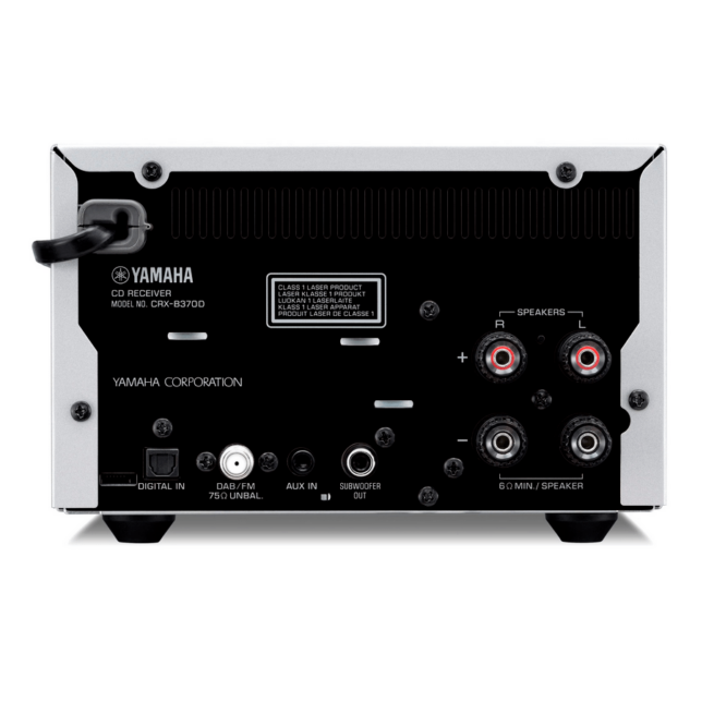 MCR 370D musta radiokulma.fi Yamaha MCR-B370D Stereojärjestelmä, hopea Suurenmoista voimaa pienessä koossa! Yamaha MCR-B370D CD-ministereosarjassa tyylikkyys sulautuu saumattomasti huippuäänenlaatuun. Monipuoliset ominaisuudet, kuten CD-soitin, radio ja langaton Bluetooth-äänentoisto, yhdistyvät yhteen laitteeseen. Voit myös liittää siihen television ja erillisen aktiivisen subwooferin, tarjoten suurenmoisen äänentoiston elokuville ja musiikkiohjelmille. Elämää suurempaa tunnetta tarjoava pieni stereosarja - Yamaha MCR-B370D on jokaisen musiikin ystävän ykkösvalinta.