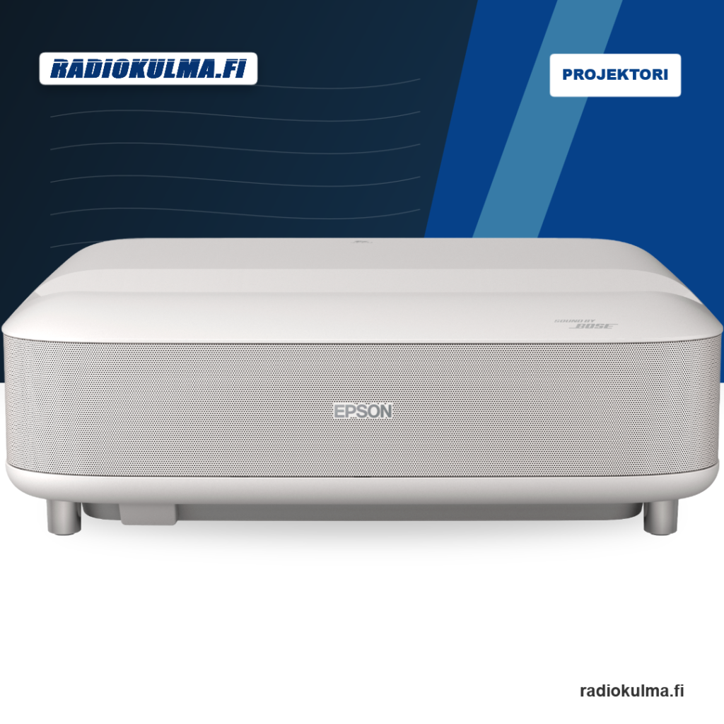 Epson Lifestudio Grand EH-LS670W timantinvalkoisena etuviistosta kuvattuna.