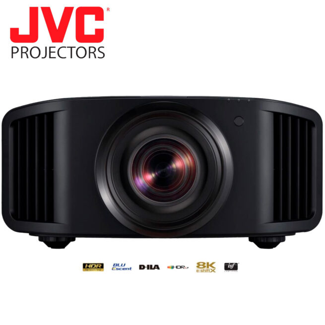 JVC DLA NZ9 tuotekuva JVC DLA-NZ9 8K/e-shiftX Laser-projektori, musta DLA-NZ9 D-ILA-projektori on maailman ensimmäinen kotiteatteriprojektori, jossa on täysiverinen 8K/60p ja 4K120p -yhteensopivuus. Se on varustettu JVC:n uudella 8K/e-shiftX-tekniikalla, joka toistaa kuvaa huimalla 8K-tasoisella terävyydellä. Kuvantuotosta vastaa kolme natiivin 4K-resoluution D-ILA-kennoa, korkealaatuinen 100 mm:n lasilinssi ja tehokas Laser-valonlähde (valovoima maksimissaan 3000 lumenia). BLU-Escent-laserdiodivalonlähde auttaa osaltaan projisoimaan kuvaa, joka tuntuu poikkeuksellisen aidolta. HDR10+ -yhteensopiva projektori tarjoaa alan johtavaa HDR-suorituskykyä - ja tottakai, mustan taso ja kuvan elävyys ovat JVC:lle ominaiseen tapaan todella kokemisen arvoisia.  