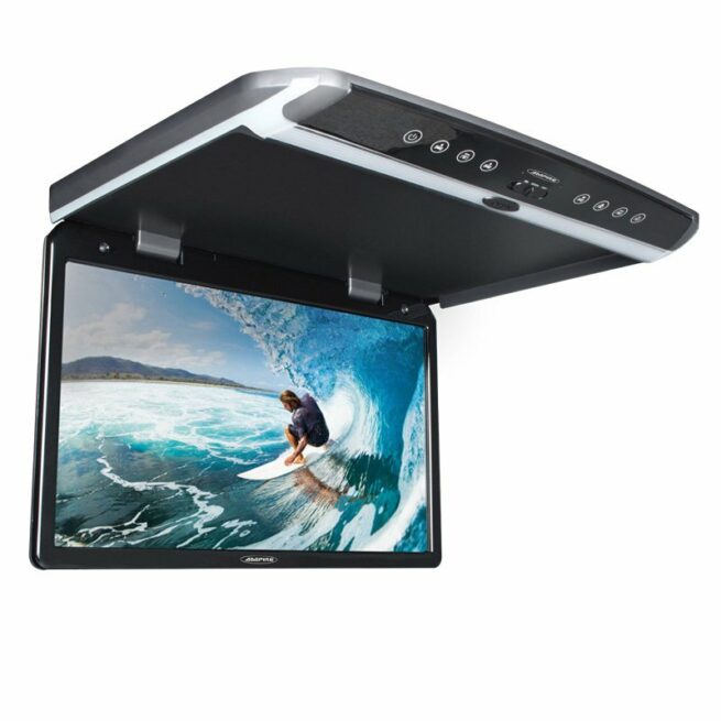 Ampire ohv185hd2 AMPIRE Full HD kattonäyttö 18.5″ Huippuluokan kattonäyttö vaikuttavalla HD kuvanlaadulla halkaisijaltaan 47cm kuvaruudulta, vaatimattomasti sanoen tämä on paras 18.5" kattonäyttö mitä rahalla saa. OHV185-HD Full-HD kattonäyttö on ultra-ohut, vain 30mm asennuskorkeus. Siinä on HDMI- ja video- sisäänmeno sekä voit toistaa usb-laitteella video-, musiikki- ja kuvaformaatit.  