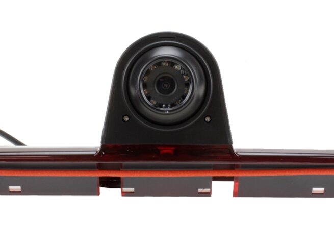 CAM MB5.2 01 Sprinter lisajarruvalokamera 3 CAM-MB5.2 lisäjarruvalokamera MB Sprinter 2006 – 2016 (W906) Automallikohtainen peruutuskamera asennetaan auton alkuperäisen lisäjarruvalon paikalle. Lisäjarruvalokamera on IP68 suojauksella, joten kamera on täysin pölytiivis ja kestää korkeapaineisen vesisuihkun. Kamerassa on kiinteä kaapeli moninapaliittimellä ja kameran mukana toimitetaan 10m kaapeli, jolla kamera yhdistetään esim. Alpinen soittimeen tai erilliseen näyttöön. Kamerassa on infrapunaledit, joten kamera pystyy tuottaamaan kuvan myös täysin pimeässä (0 lux).