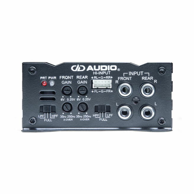 DD Audio SA300.4 5 DD Audio SA300.4 4-kanavainen vahvistin Kompaktit DD-Audion RL- SA-sarjan vahvistimet edustavat viimeisintä D-luokan teknologiaa. Tämä vahvistin on erittäin pienikokoinen ja soveltuu asennettavaksi melkein minne tahansa. Pienestä koosta huolimatta nämä vahvistimet sisältävät paljon hyödyllisiä ominaisuuksia ja paljon tehoa äänenlaadusta tinkimättä! - Loistava äänenlaatu - High level sisääntulo - RCA-Sisääntulo - LPF / HPF - Tukevat liitäntäterminaalit - Korkea hyötysuhde