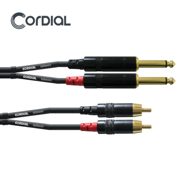 Cordial CFU15PC radiokulma.fi Cordial CFU RCA <-> 6.3mm Kaksoiskaapeli Balansoimaton kaksoiskaapeli CFU PC värikoodatuilla liittimillä, vasen ja oikea. Luotettavat, täysmetalliset REAN by Neutrik liittimet (2 x rca uros ja 2 x 6.3mm uros) ovat erittäin kestäviä ja kontaktit on kullatut. Kaapelissa oleva spiraalinen suojakuori vähentää häiriöitä signaalissa ja takaa näin puhtaamman signaalinsiirron.