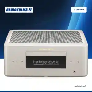 Samppanjakultainen Marantz MCR 60n DAB -CD-viritinvahvistin yläviistosta kuvattuna.