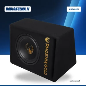 Phoenix Gold Z10AB 10 tuuman aktiivisubwoofer etuviistosta kuvattuna Radiokulma.fi-tuotekuvapohjalla