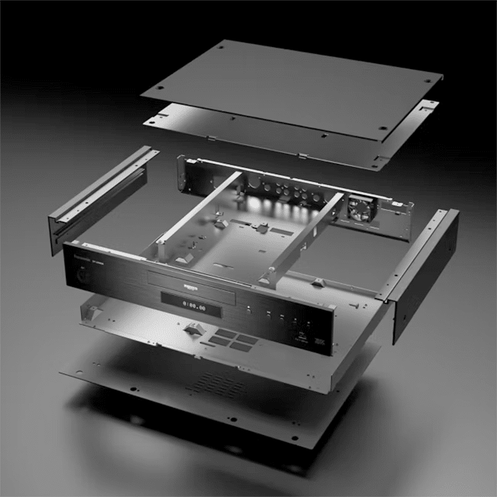 Panasonic DP-UB9000 värinänhallinta ja jäykkä runkorakenne