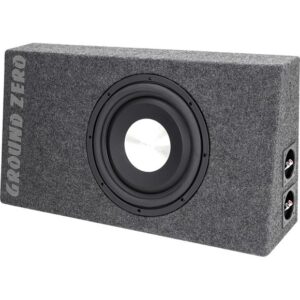 Ground Zero GZTB 120F 12″ subwoofer litteässä valmiskotelossa