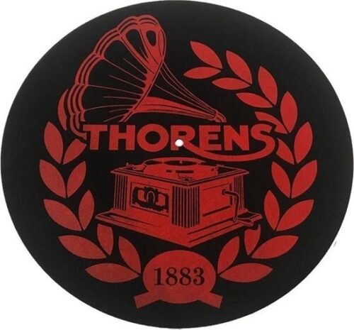 Thorens huopainen levymatto logolla