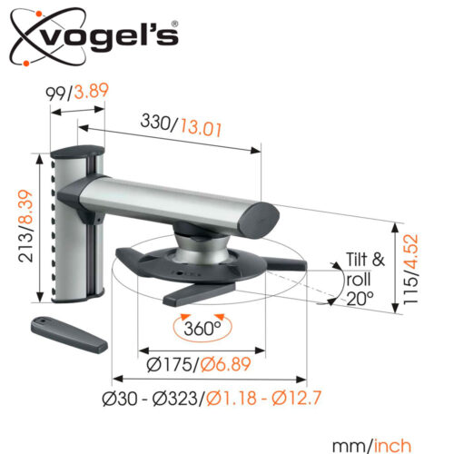 Vogel's EPW-6565 -projektorin seinäkiinnike, maks. 10 kg - Image 2