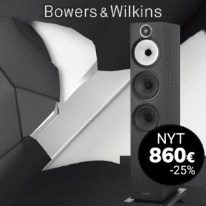 Bowers & Wilkins 603 S3 lattiakaiutin mustalla taustalla – kampanjahinta nyt 860 €, alennus –25 %.