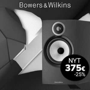 Bowers & Wilkins 606 S3 kaiutin mustalla taustalla – kampanjahinta nyt 375 €, alennus –25 %.