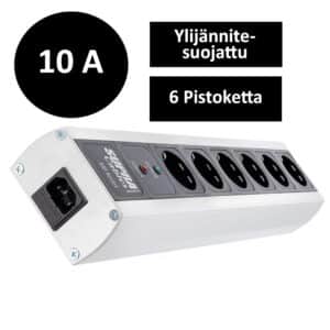 Supra MD06/SP MK3 Ylijännitesuojattu premium jakopistorasia, 6 pistoketta
