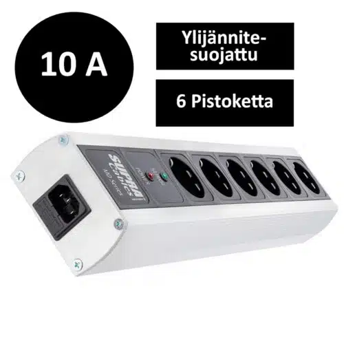 Supra MD06/SP MK3 Ylijännitesuojattu premium jakopistorasia, 6 pistoketta