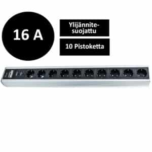 Supra MD10-16-EU/SP MK3 Ylijännitesuojattu jakopistorasia, 10 pistoketta