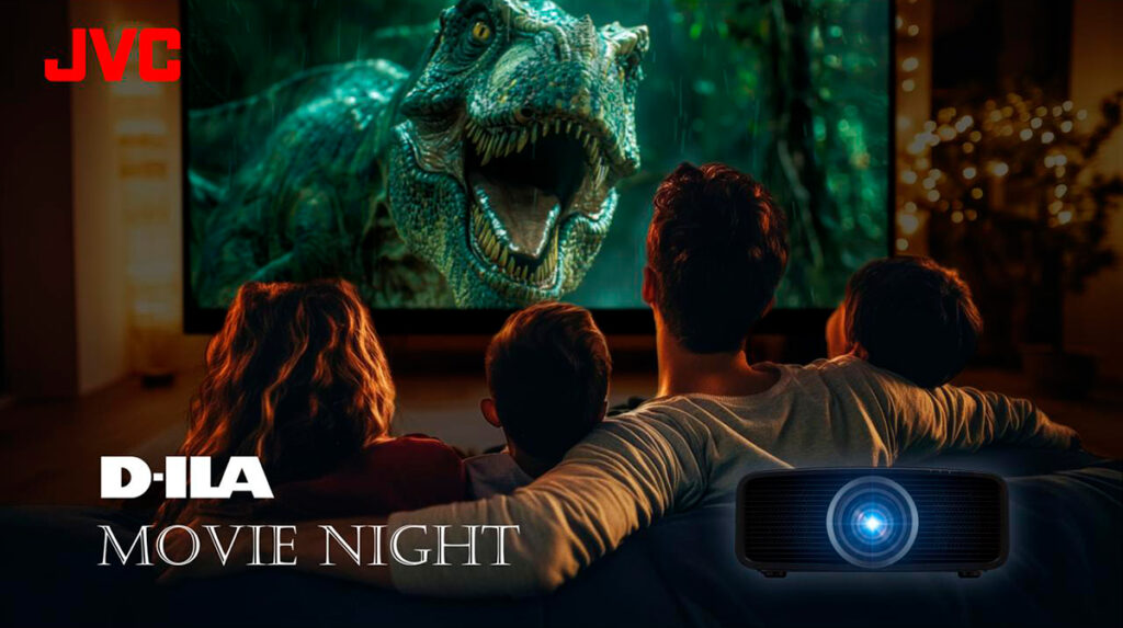 JVC DLA-NZ500 – 4K D-ILA Laser-kotiteatteriprojektori, valkoinen, takaa