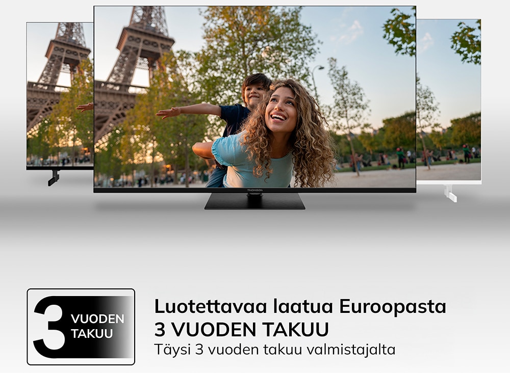 Thomson 65” OLED Google TV – eurooppalainen laatu ja täysi 3 vuoden valmistajan takuu.