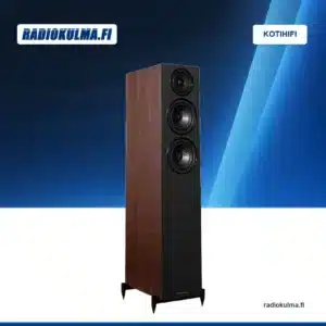 Wharfedale Diamond 12.3i: pähkinäviimeistely etuviistosta.