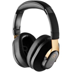 Austrian Audio Hi-X18 Gold kuulokkeet edestä, suljettu studiokuuloke kullatuilla sangoilla.