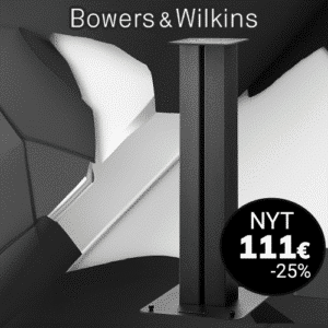 Bowers & Wilkins FS-600 S3 jalusta kampanjassa, musta väri, tarjous 111 € –25 %.