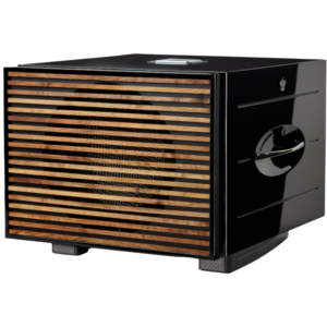 REL Carbon Special Black Label 12" subwoofer premium-puuritilällä, tuotekuva