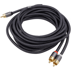 Goobay Plus 65302 RCA Y-subwooferkaapeli 5 m kullatut liittimet ja suojattu punosrakenne