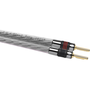 Valmiiksi puristettu Oehlbach Silverline 60 -kaiutinkaapeli QED Airloc 4 mm banaaniliittimillä, hopeoitu SPC/OFC-johdin ja kultapinnoitetut liittimet.