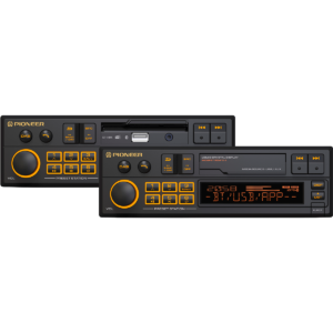 Pioneer SXT-C10PS retro autosoitin oranssilla näytöllä 1 DIN Radiokulma.fi