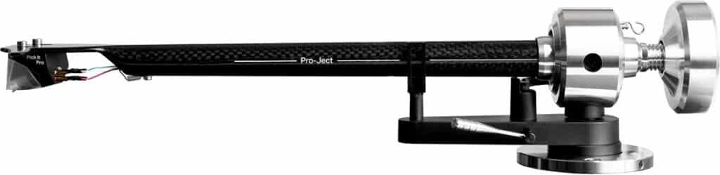 Pro-Ject Debut Reference 10 10 tuuman hiilikuitu-alumiini äänivarsi sivuprofiilissa