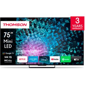 Thomson 75MG7C15 MiniLED Google TV 75 tuumaa – 144 Hz, Dolby Vision ja 3 vuoden tehdastakuu