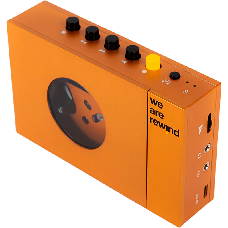 We are rewind WE-001 Orange Cassette Player Serge, oranssi alumiininen kasettisoitin ja tallennin Bluetoothilla
