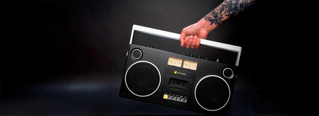 We Are Rewind GB-001 kannettava boombox – moderni kasettimankka retrodesignilla ja langattomalla käytöllä