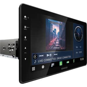 Kenwood DMX-F920DS 9 tuuman HD kelluvanäyttö sivuprofiilista, kelluva rakenne ja runkoyksikön asennussyvyys