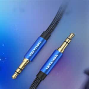 Vention BAWL 3.5mm AUX-kaapeli kullatut liittimet sininen punottu lähikuva