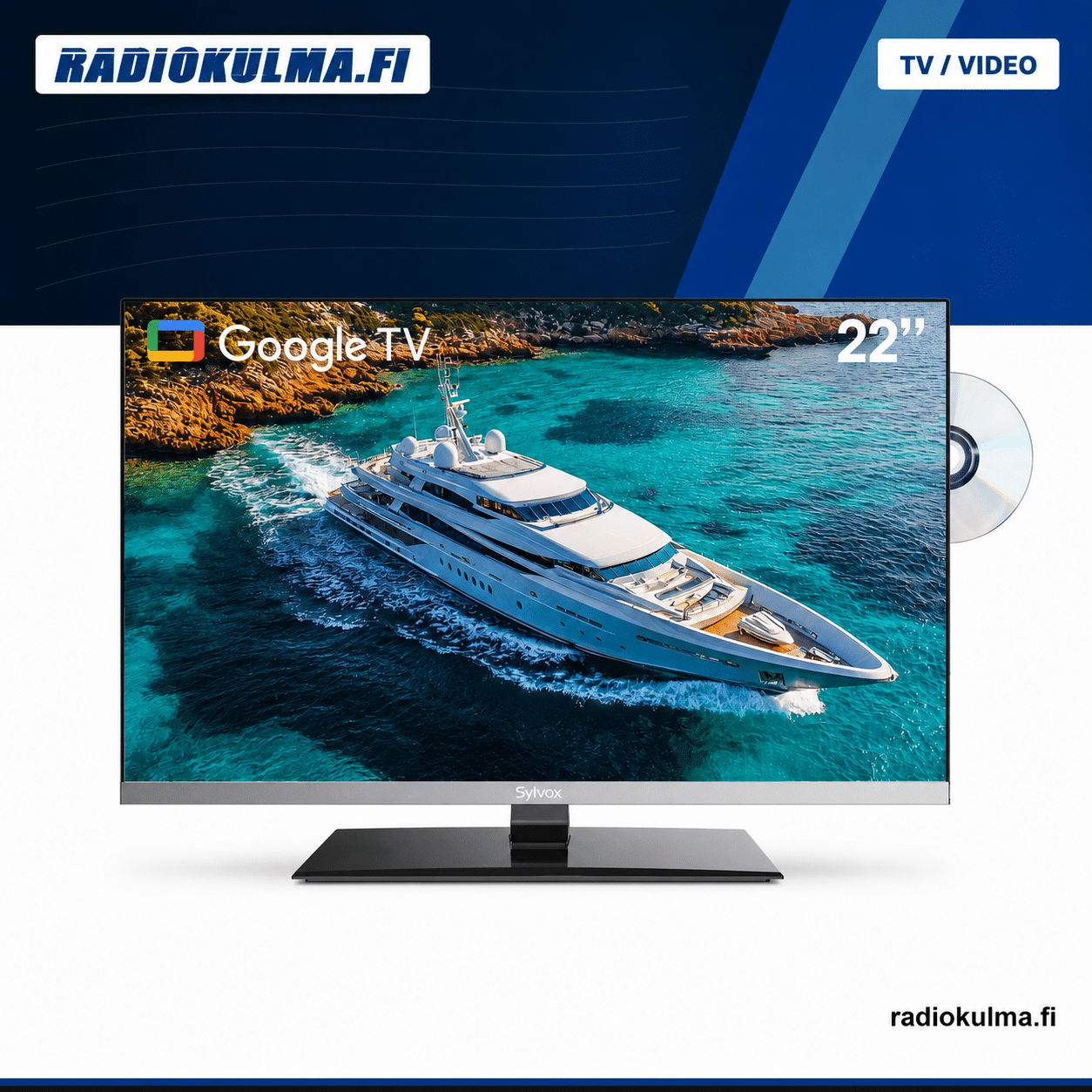 12V-televisiot veneeseen ja karavaaniin | Sylvox Marina 2 Sylvox Marina 22 tuuman 12V Google TV karavaani- ja venekäyttöön.