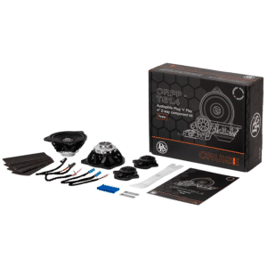 DLS CRPP-TS1.4 Tesla plug and play kaiutinsarja pakkaus ja tarvikkeet