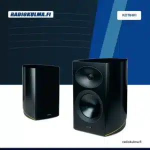 Arcam Radia R25 jalustakaiutinpari Black Walnut etuviistosta kuvattuna.