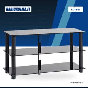 NorStone Epur 3 AV-laiteteline, musta Radiokulman Kotihifi-tuotekuvassa.
