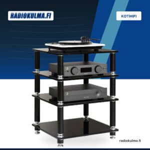 NorStone Epur 3 AV-laiteteline, musta Radiokulman Kotihifi-tuotekuvassa.