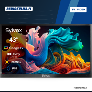 Radiokulma Verkkokauppa - Etusivu 16 Sylvox Porch Pro 2.0 43 tuuman ulko-TV 4K Google TV -ominaisuuksilla.